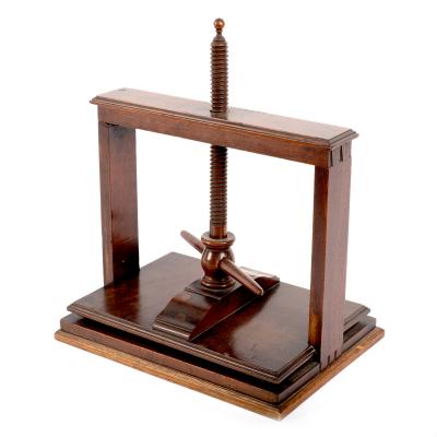 A small mahogany book press, 43cm