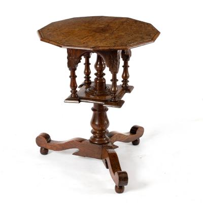 A pollard oak revolving centre table,