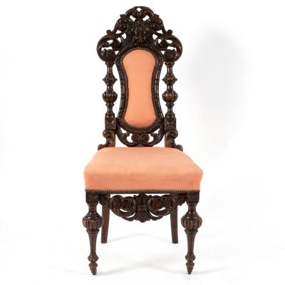 A Carolean style oak single chair