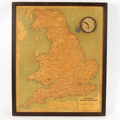 A Geographia Distance Clock Chart, produced