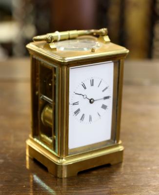 An eight-day hour repeat carriage clock,