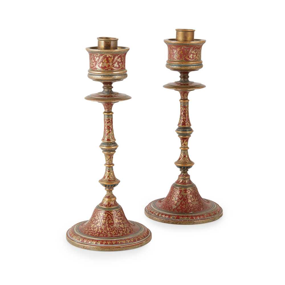 GOTHIC REVIVAL PAIR OF CANDLESTICKS  36dc44