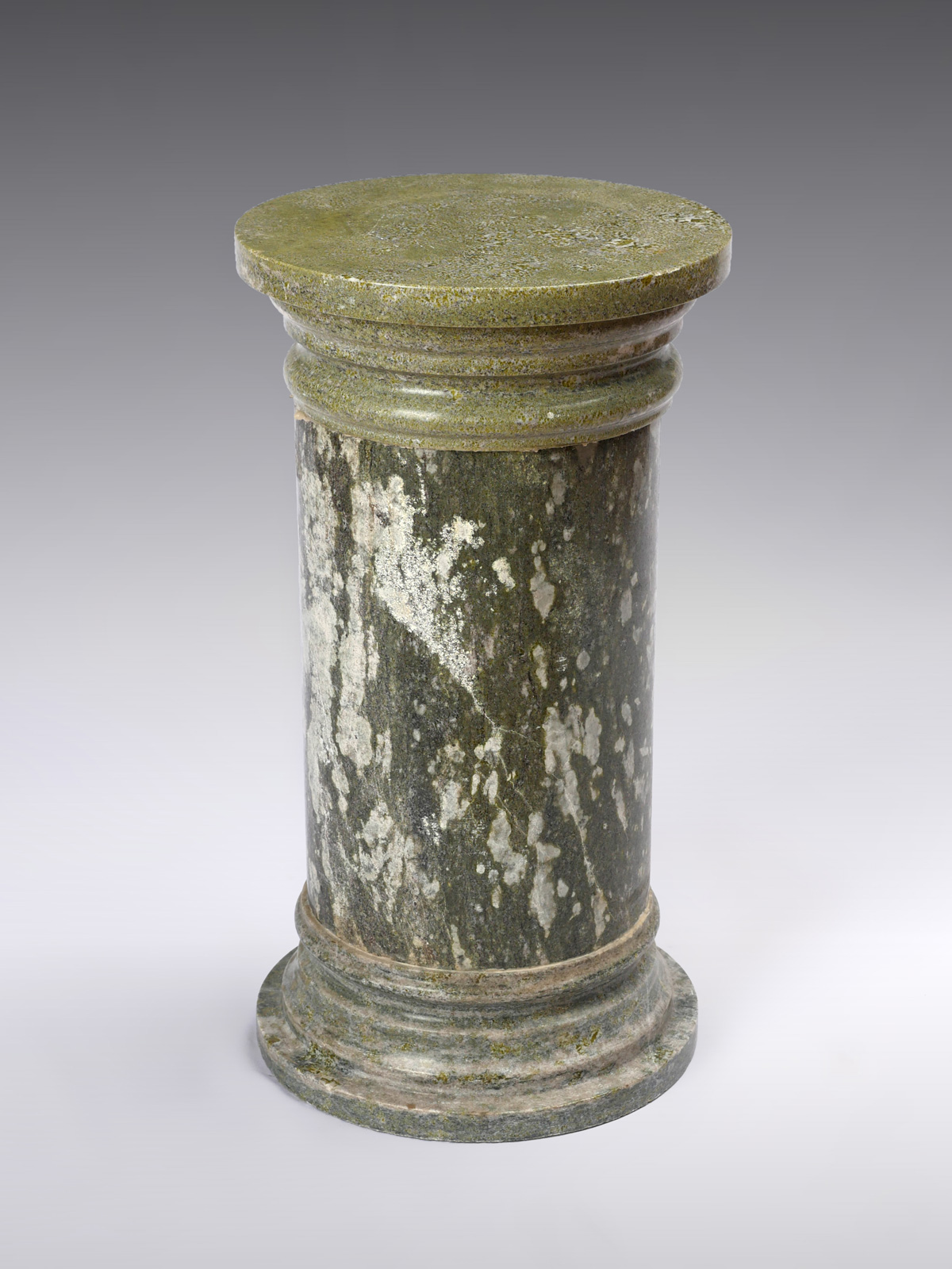 HEAVY GREEN MARBLE PEDESTAL: Massive