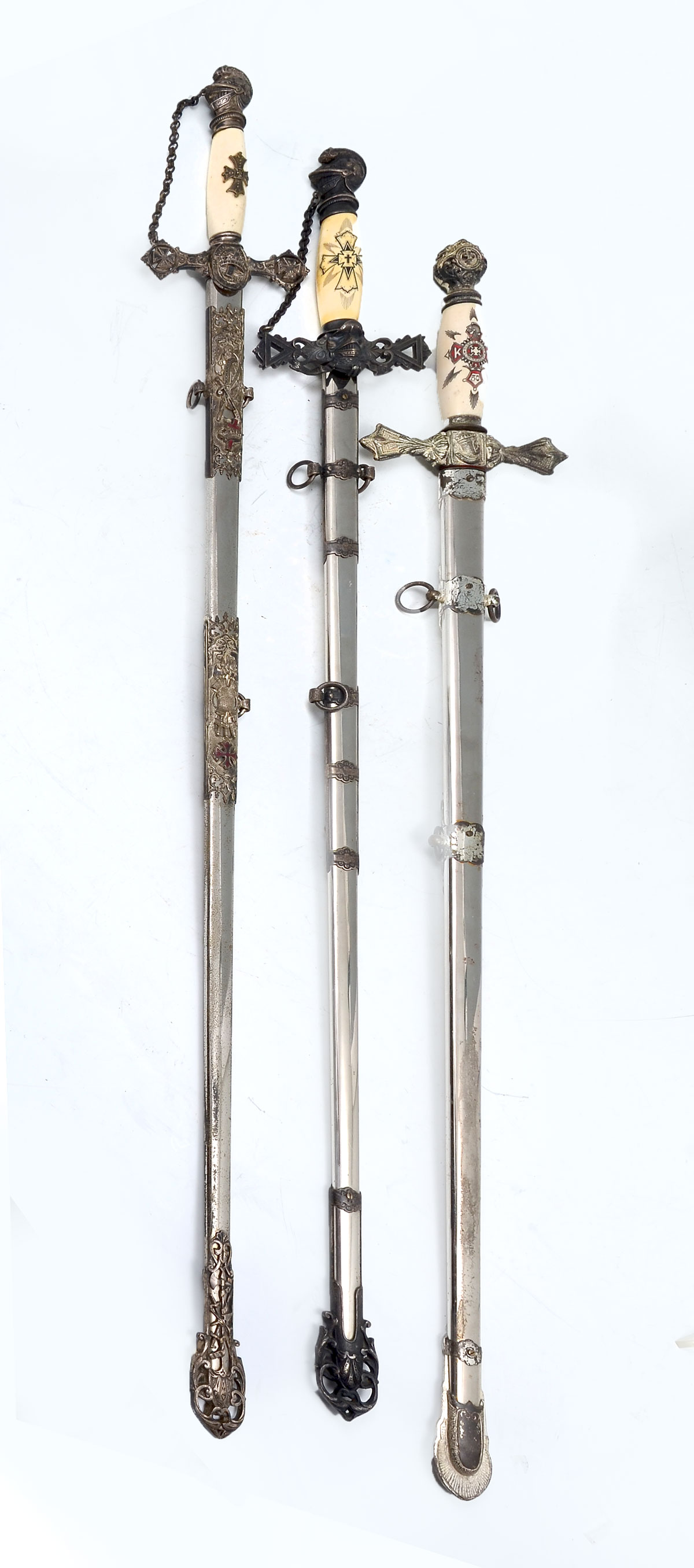 3 KNIGHTS OF TEMPLAR SWORDS: Comprising: