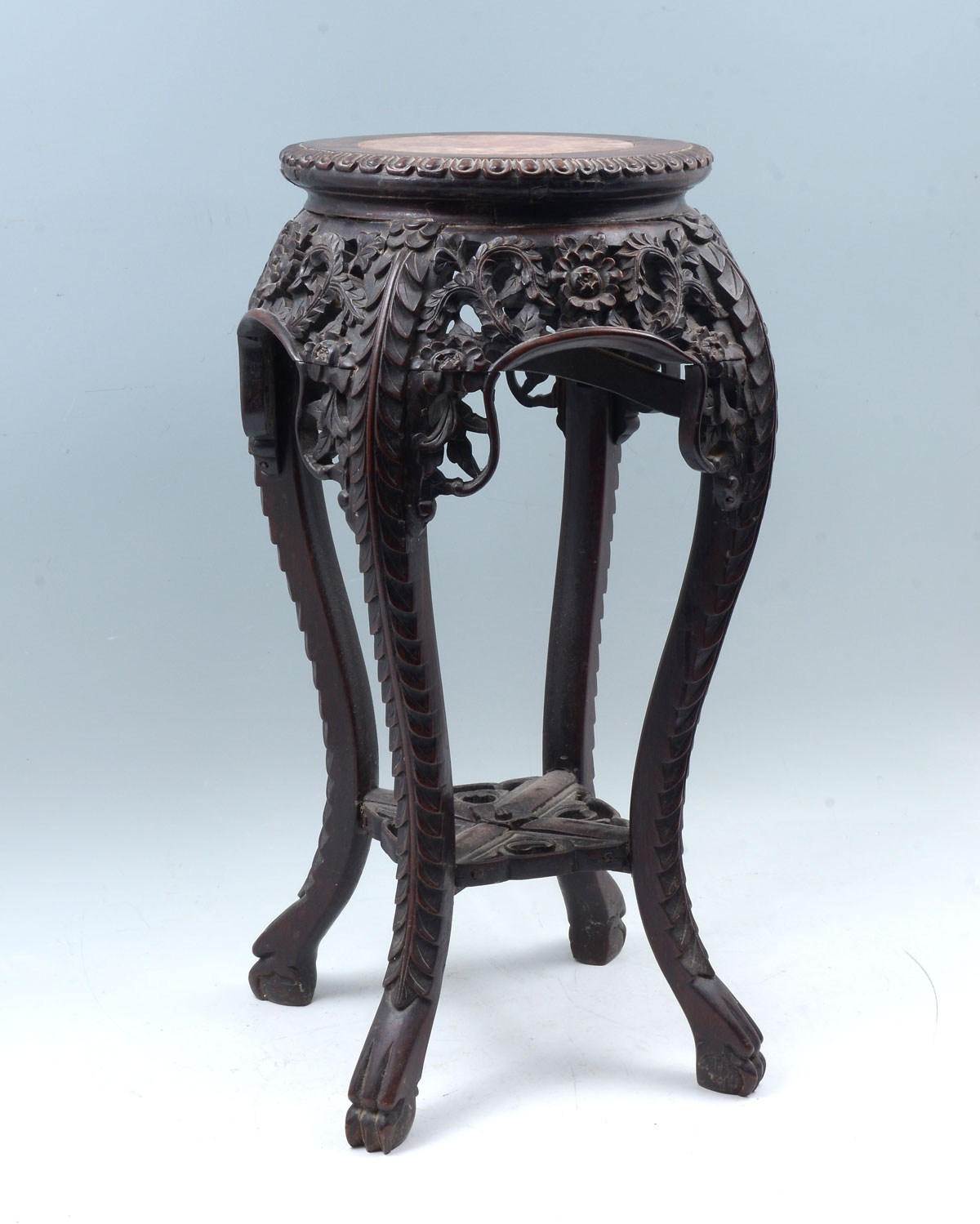 ORIENTAL MARBLE TOP FERN STAND: