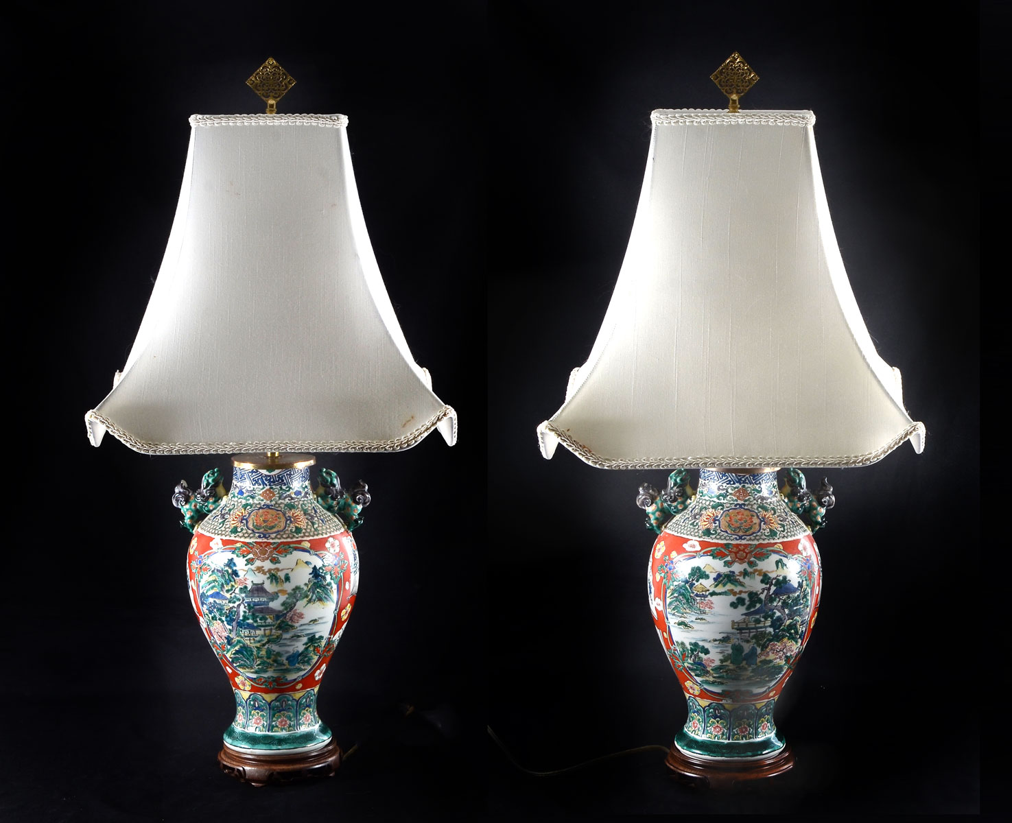 PAIR OF CHINESE TABLE LAMPS 2  36deaf