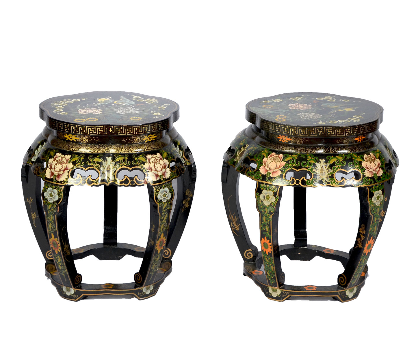 PAIR OF BLACK LACQUERED CHINESE