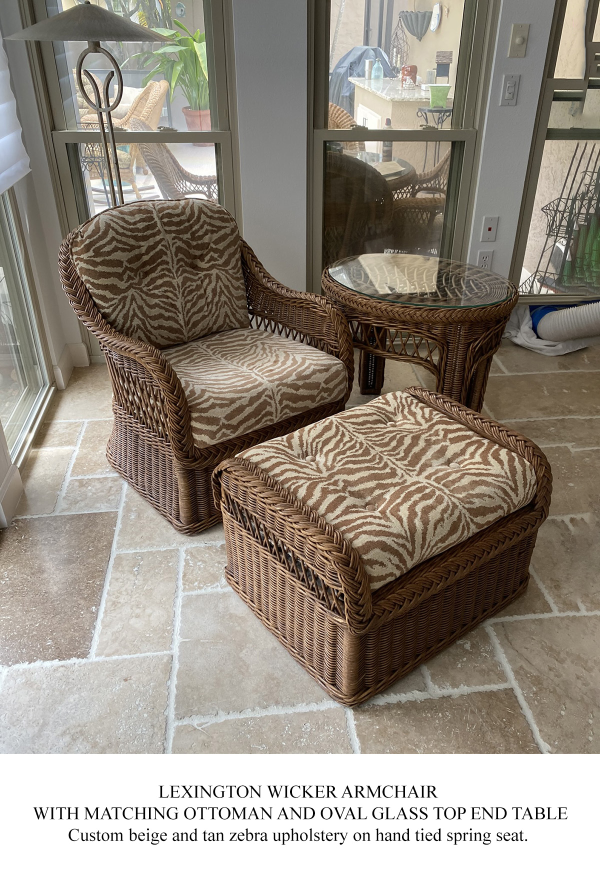 LEXINGTON WICKER ARMCHAIR WITH MATCHING