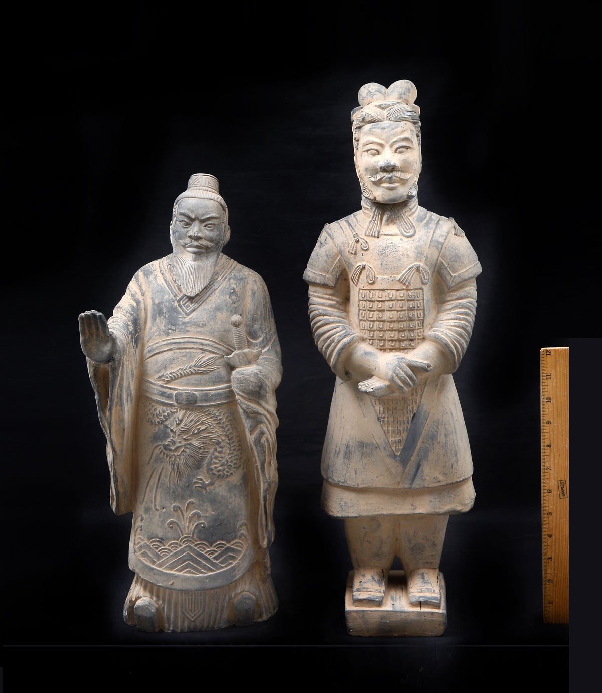 2 PIECE TERRACOTTA CHINESE SOLDIERS  36df56
