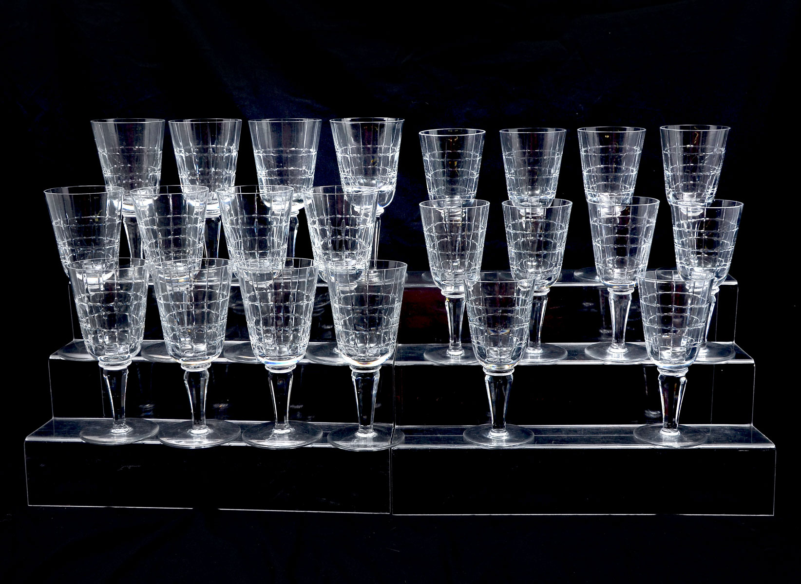 22 PC. CRYSTAL STEMWARE COLLECTION: