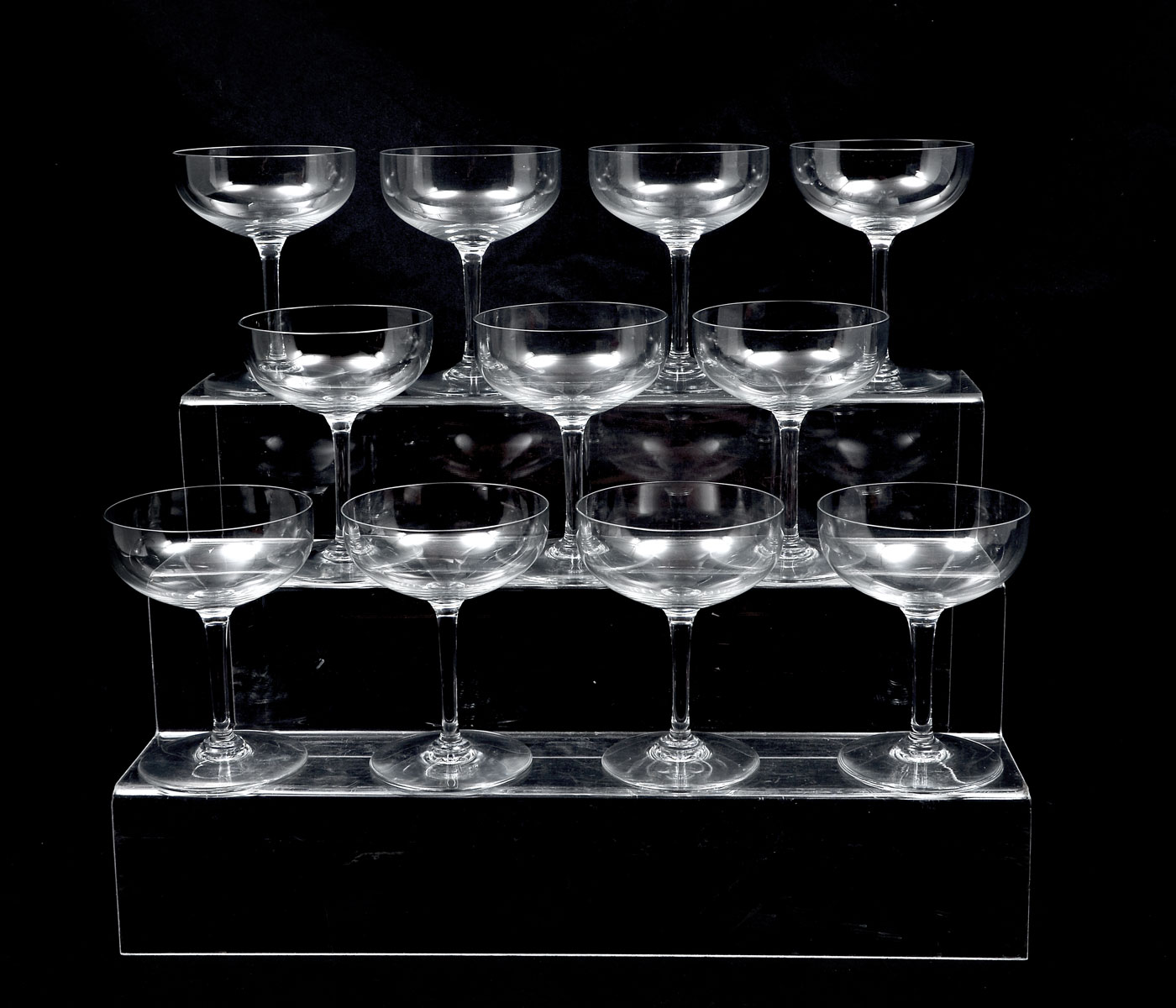 11 PC. BACCARAT CHAMPAGNE GLASSES: