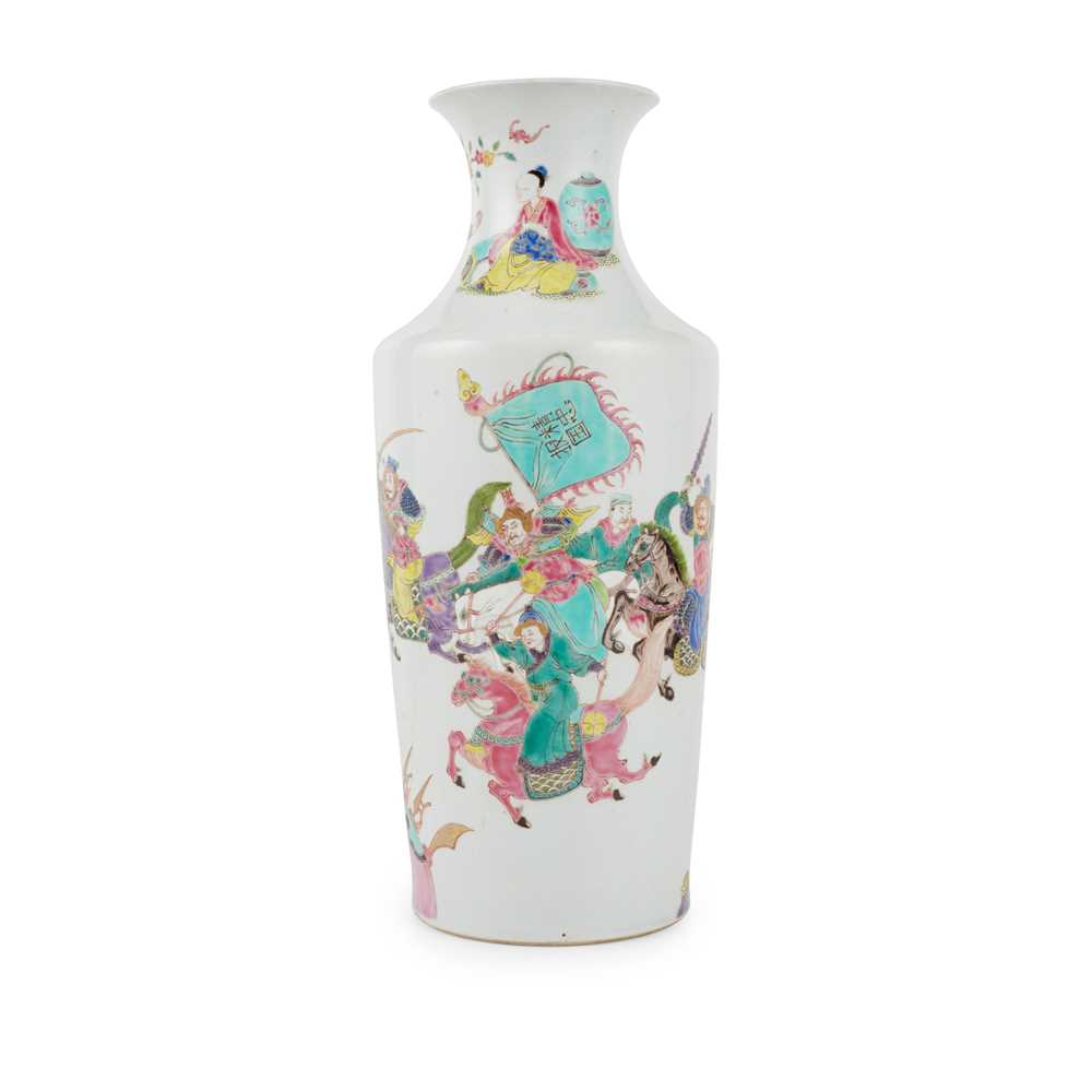 FAMILLE ROSE ROULEAU VASE decorated 36e01e