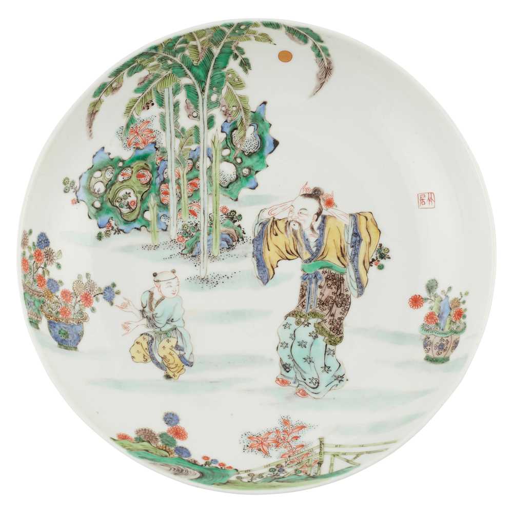 FAMILLE VERTE PLATE QING DYNASTY  36e022