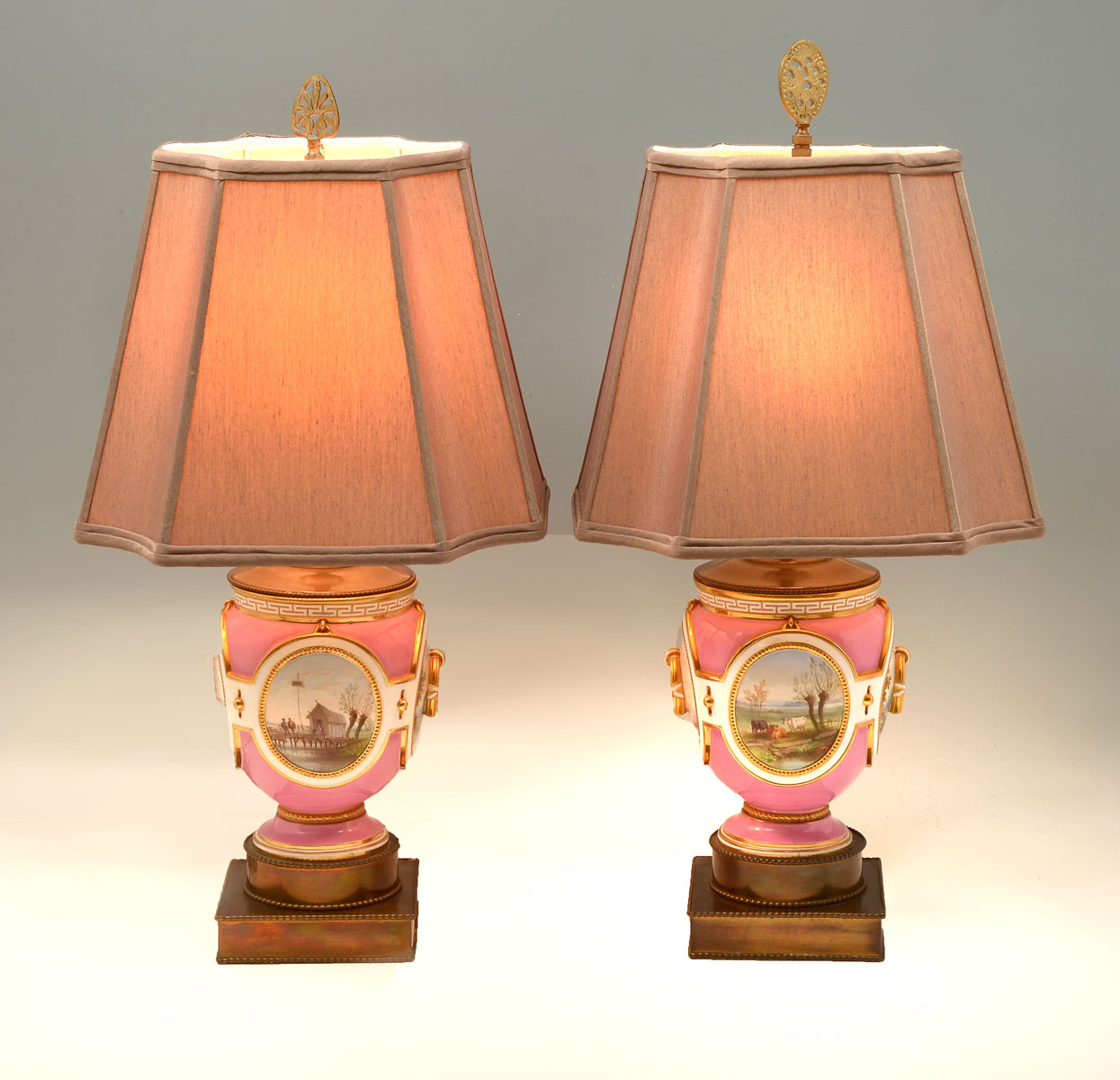 PR OLD PARIS PARLOR LAMPS: Pink