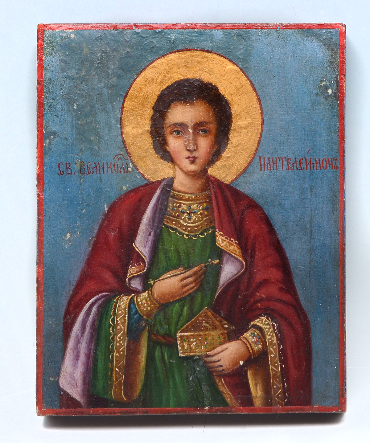 ICON ON WOOD PANEL OF A SAINT,