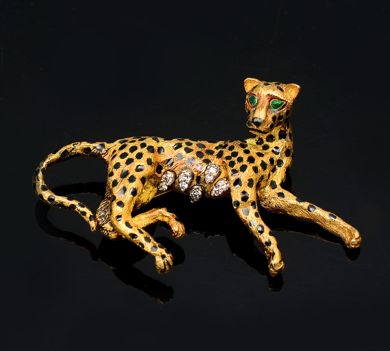 18K DIAMOND LEOPARD PANTHER PIN  36e0ae