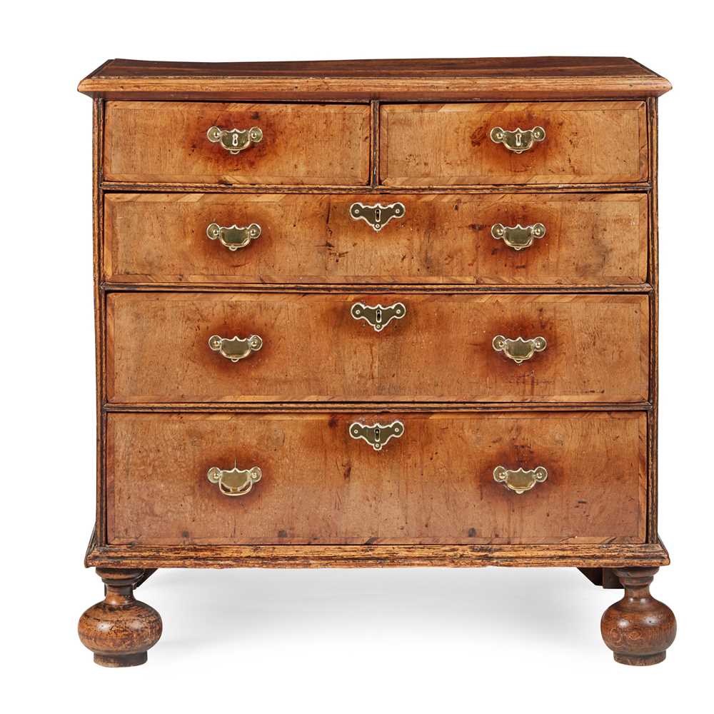 QUEEN ANNE OAK AND WALNUT CHEST