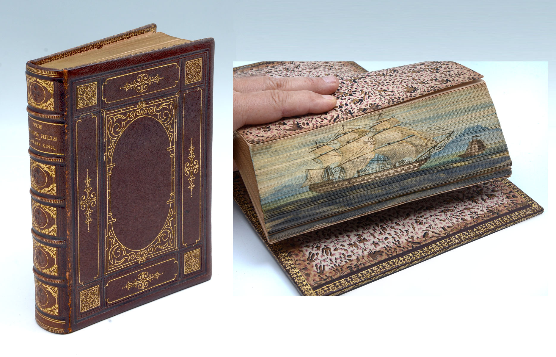 FORE EDGE PAINTED BOOK THE WHITE HILLS