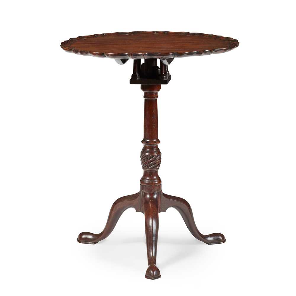 EARLY GEORGE III MAHOGANY BIRDCAGE TRIPOD