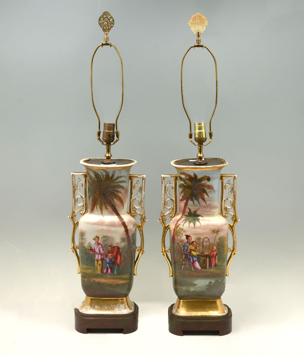 PR OF OLD PARIS LAMPS WITH PIERCED