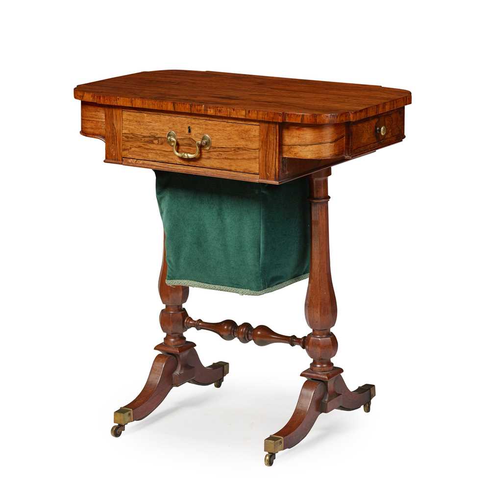 Y WILLIAM IV ROSEWOOD WORK TABLE
19TH