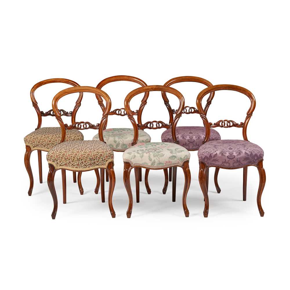 Y SET OF SIX EARLY VICTORIAN ROSEWOOD 36e22d