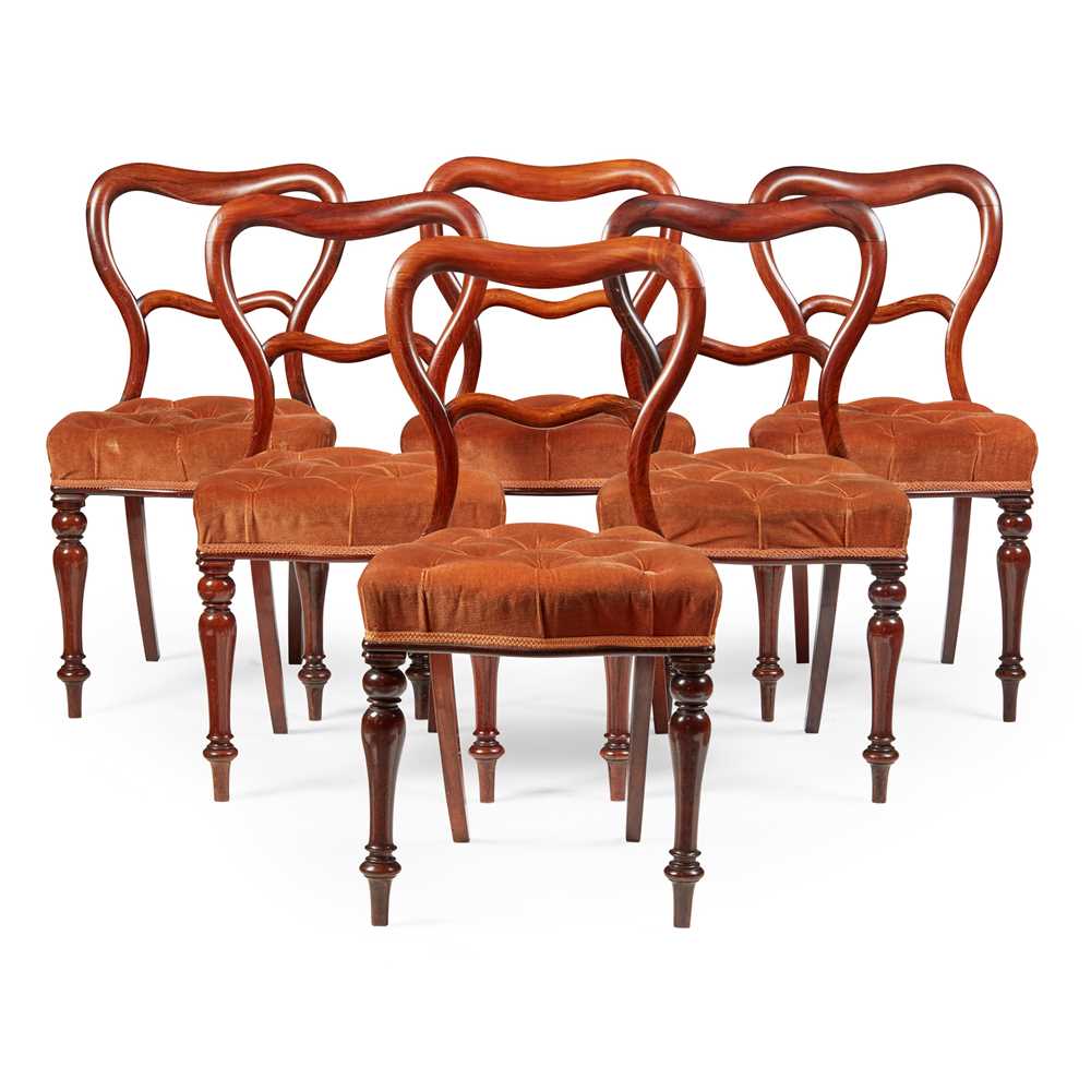 Y SET OF SIX EARLY VICTORIAN ROSEWOOD 36e234