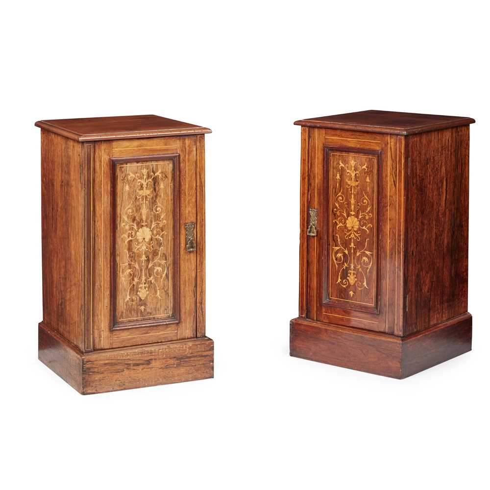 Y PAIR OF VICTORIAN ROSEWOOD AND 36e263