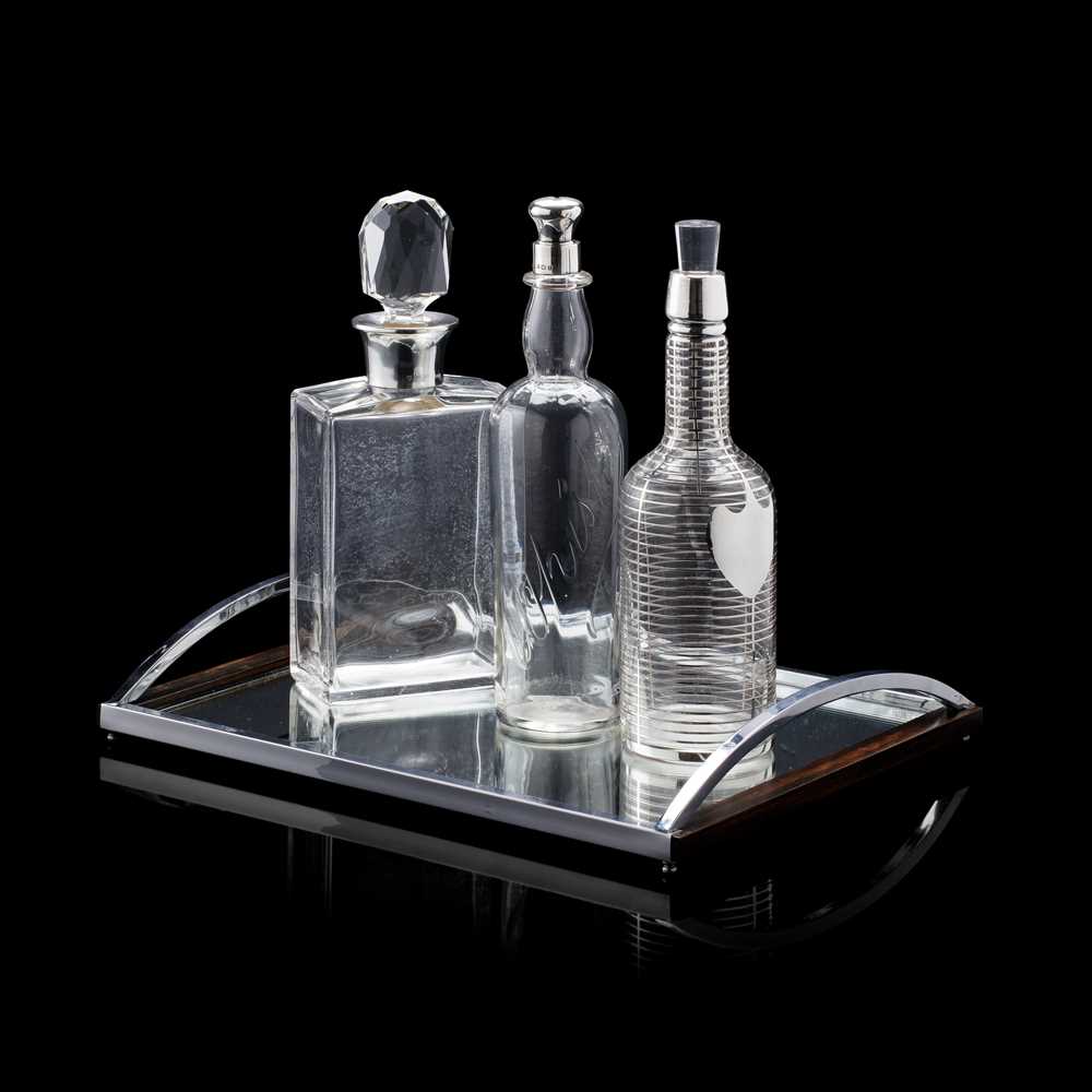 THREE SILVER MOUNTED DECANTERS 36e27d
