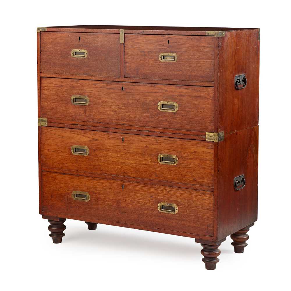 TEAK AND BRASS CAMPAIGN CHEST OF 36e288