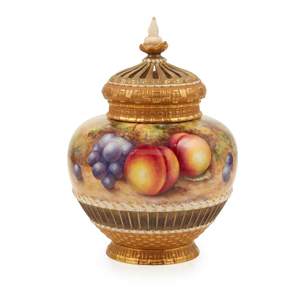 ROYAL WORCESTER FRUIT PAINTED POT 36e294