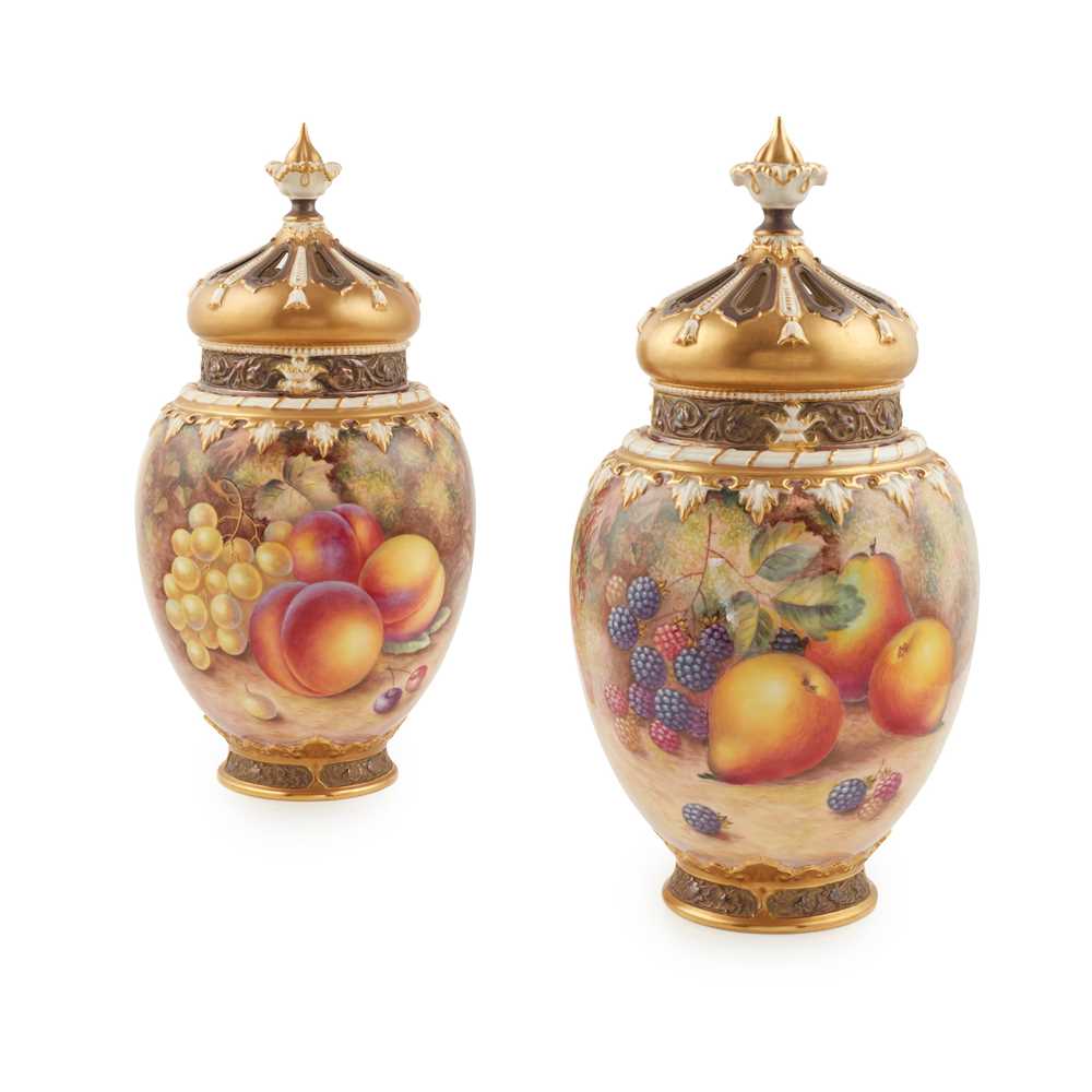 PAIR OF LARGE ROYAL WORCESTER FRUIT 36e29a