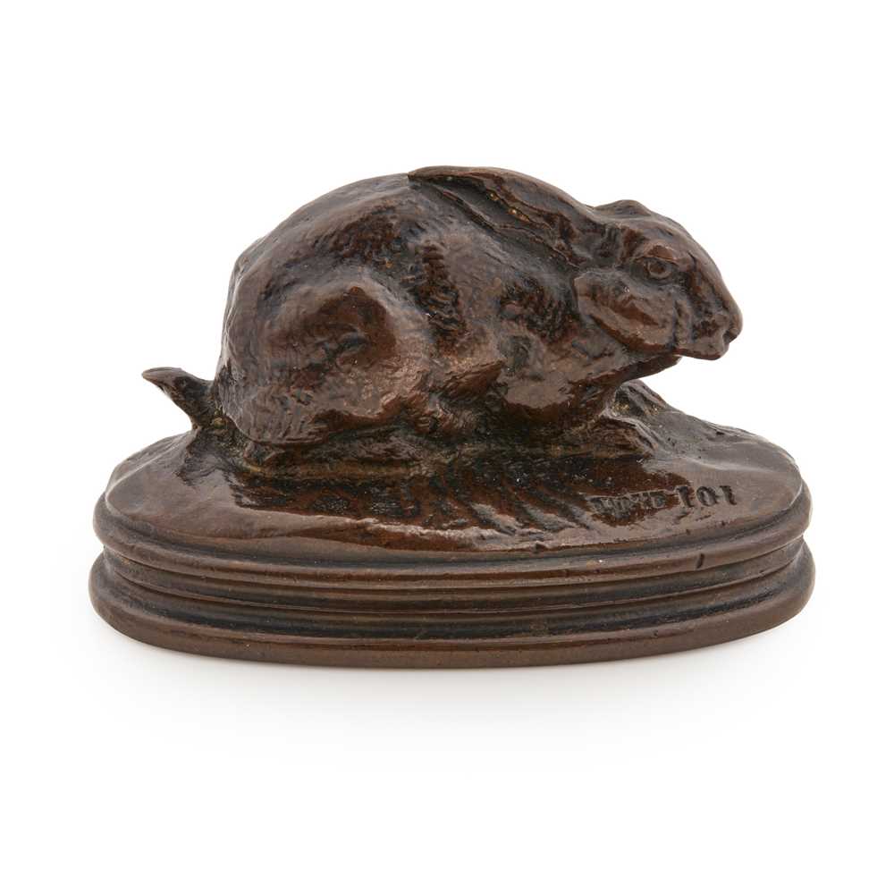 FRENCH BRONZE FIGURE OF A CROUCHING