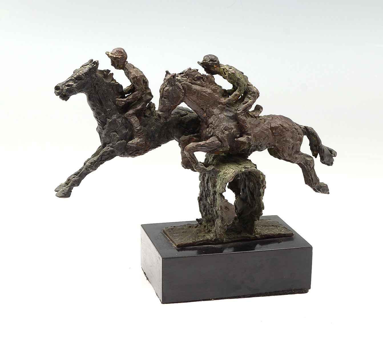 ILLEGIBLY SIGNED STEEPLECHASE BRONZE  36e35d