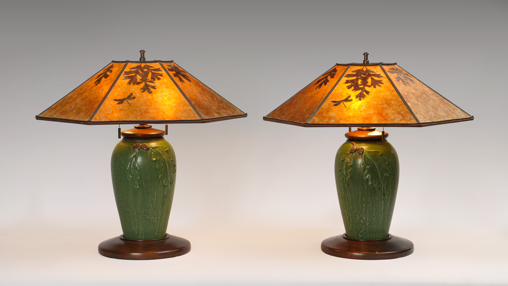 PAIR OF WILLIAM MORRIS STUDIO LAMPS  36e379