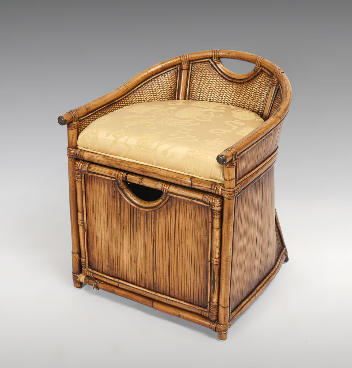 MANDALAY HAMPER STOOL WITH UPHOLSTERED