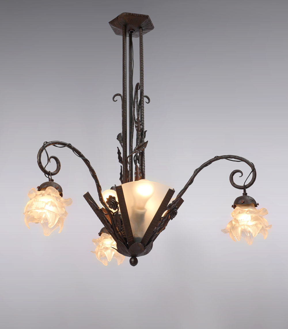 FRENCH IRON CHANDELIER 6 light 36e37e