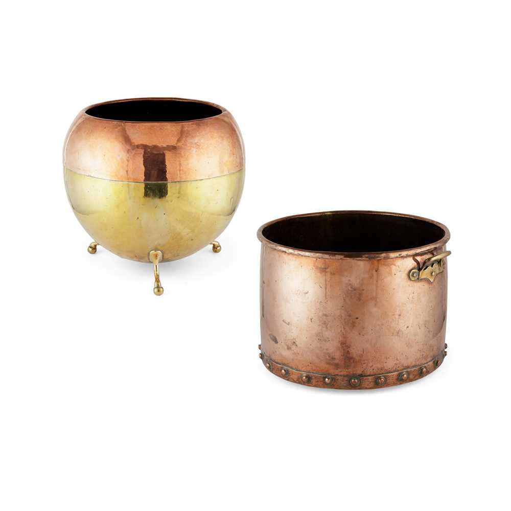 TWO COPPER LOG BUCKETS
19TH CENTURY