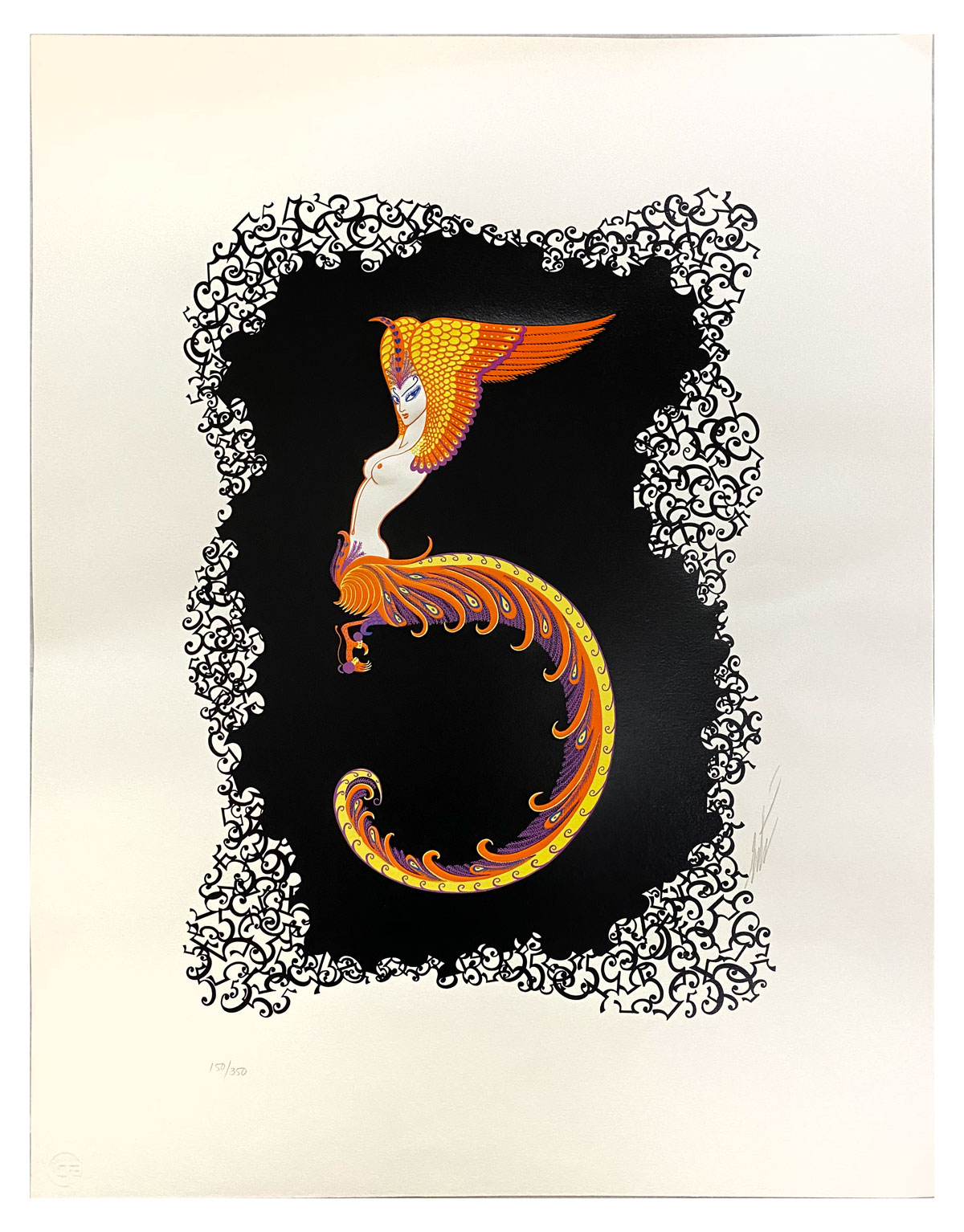 ERTE SERIGRAPH NUMERAL 5 22 5  36e454