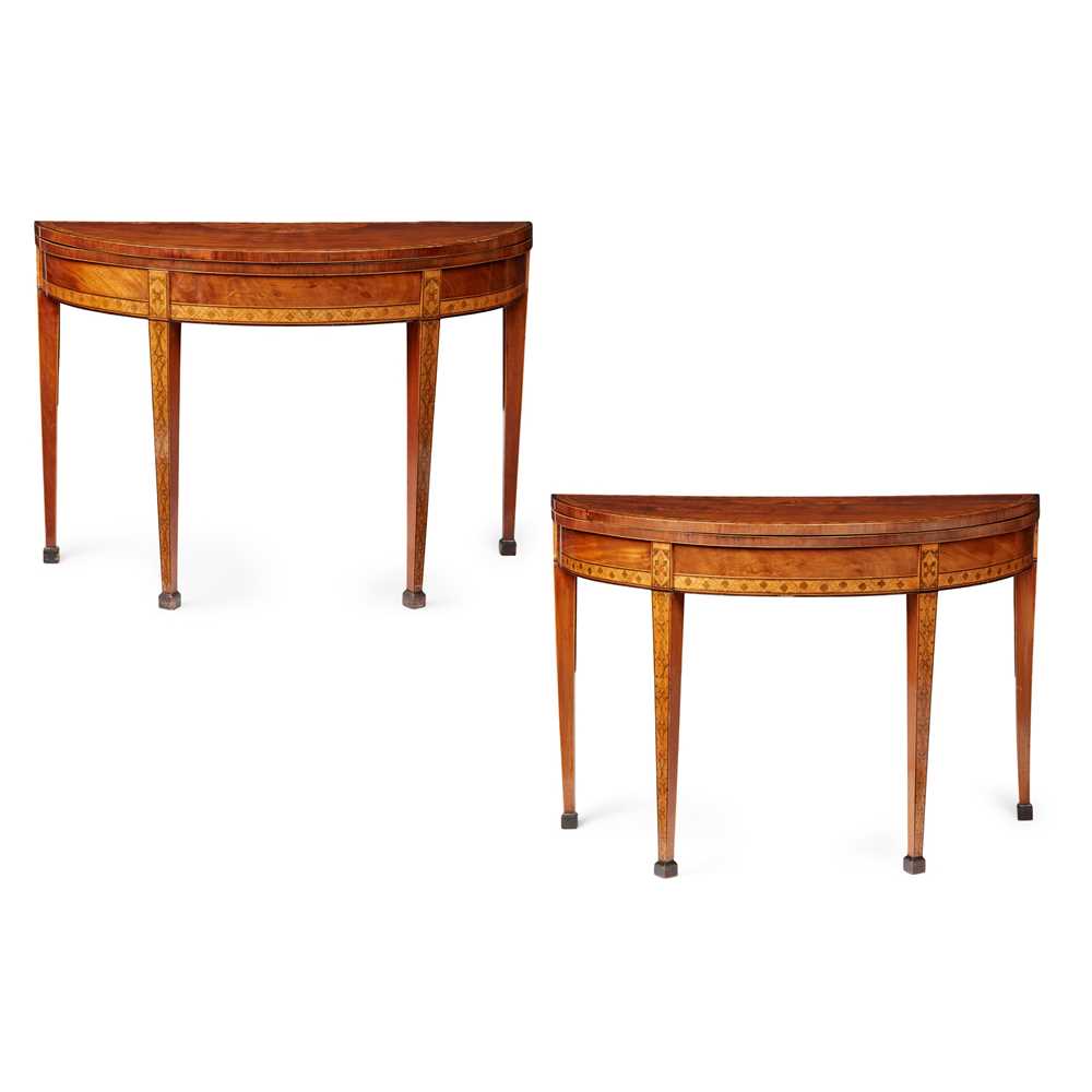 PAIR OF GEORGE III MAHOGANY SATINWOOD  36e45a