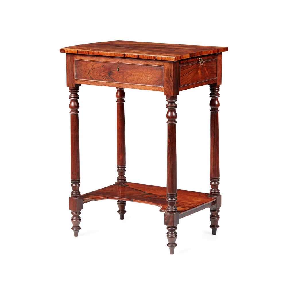 Y REGENCY ROSEWOOD WORK TABLE
EARLY