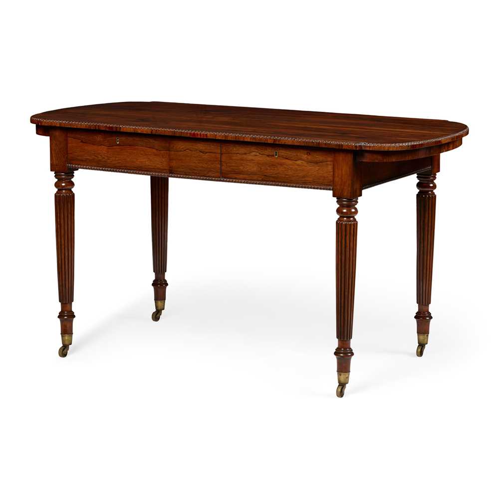 Y REGENCY ROSEWOOD LIBRARY TABLE,