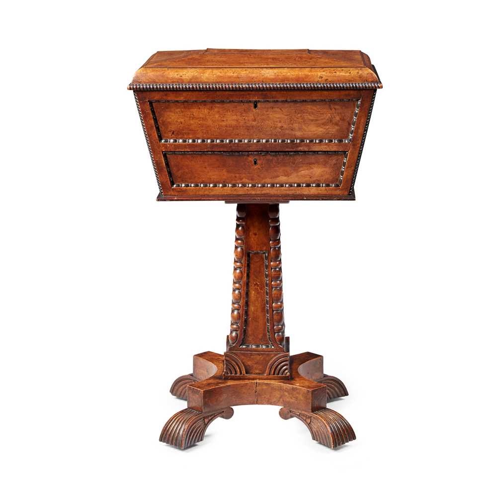 Y WILLIAM IV BURR WALNUT, MAHOGANY,