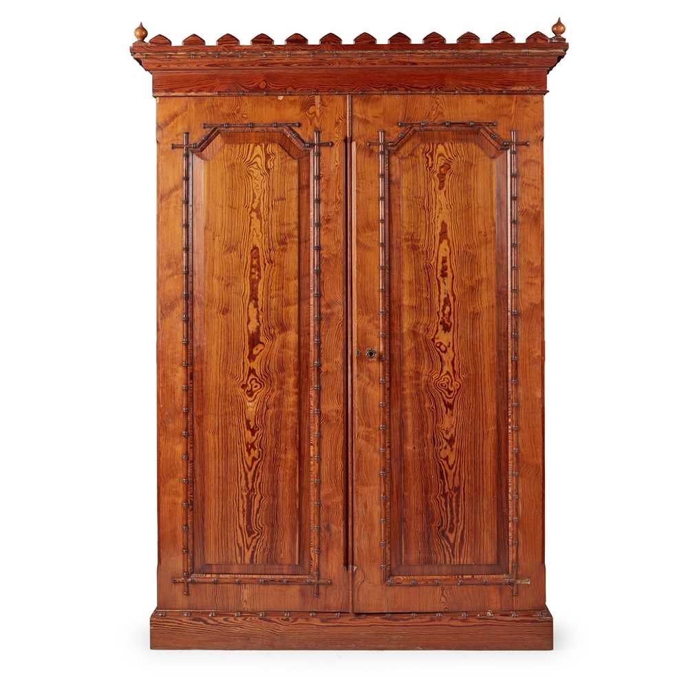 VICTORIAN PITCH PINE WARDROBE,