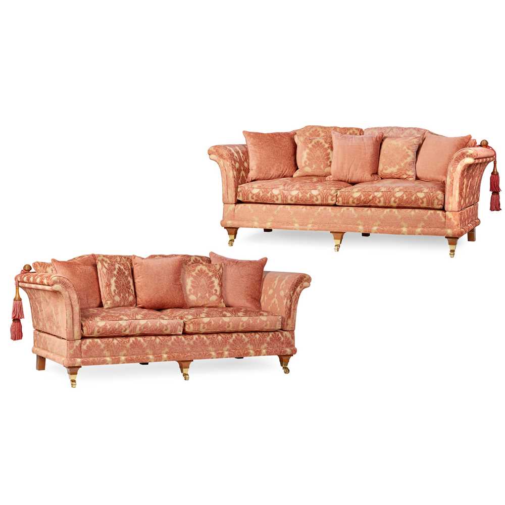 PAIR OF KNOLE STYLE THREE SEAT