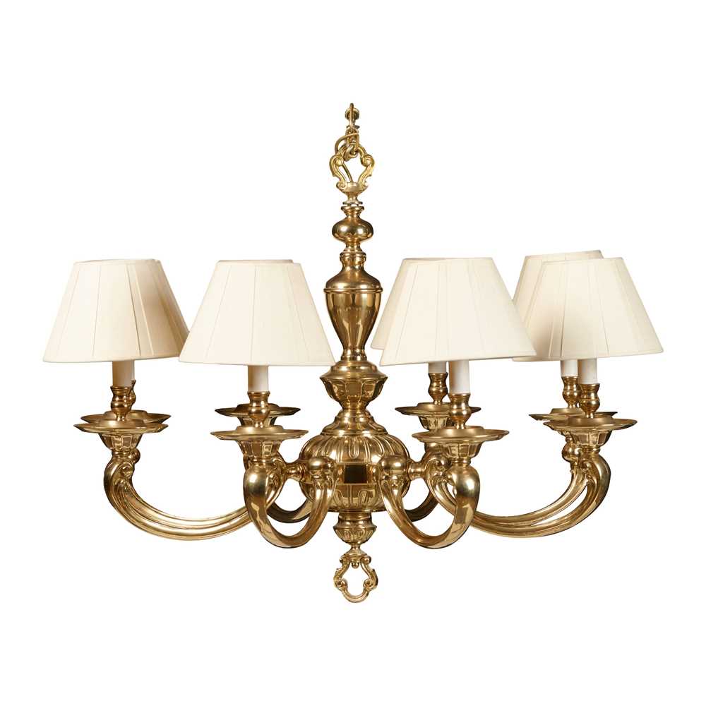 LARGE BAROQUE STYLE BRASS CHANDELIER
OF
