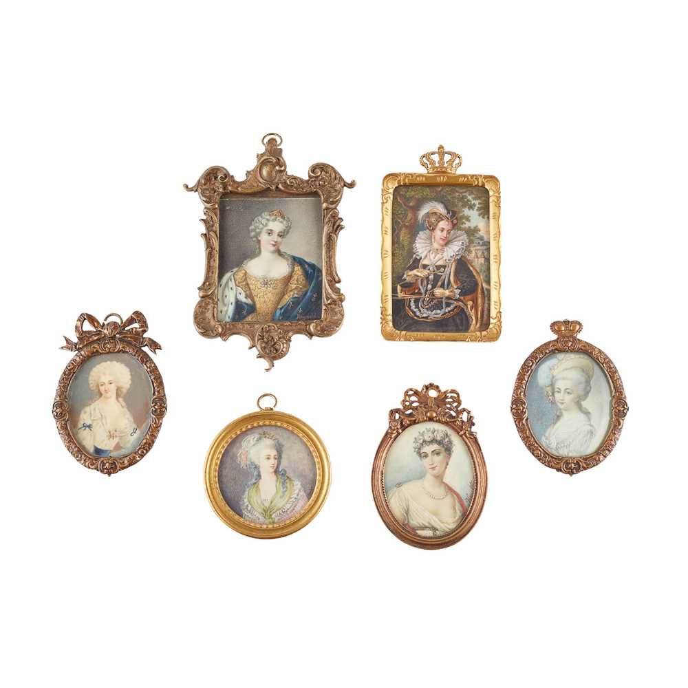 Y GROUP OF SIX PORTRAIT MINIATURES