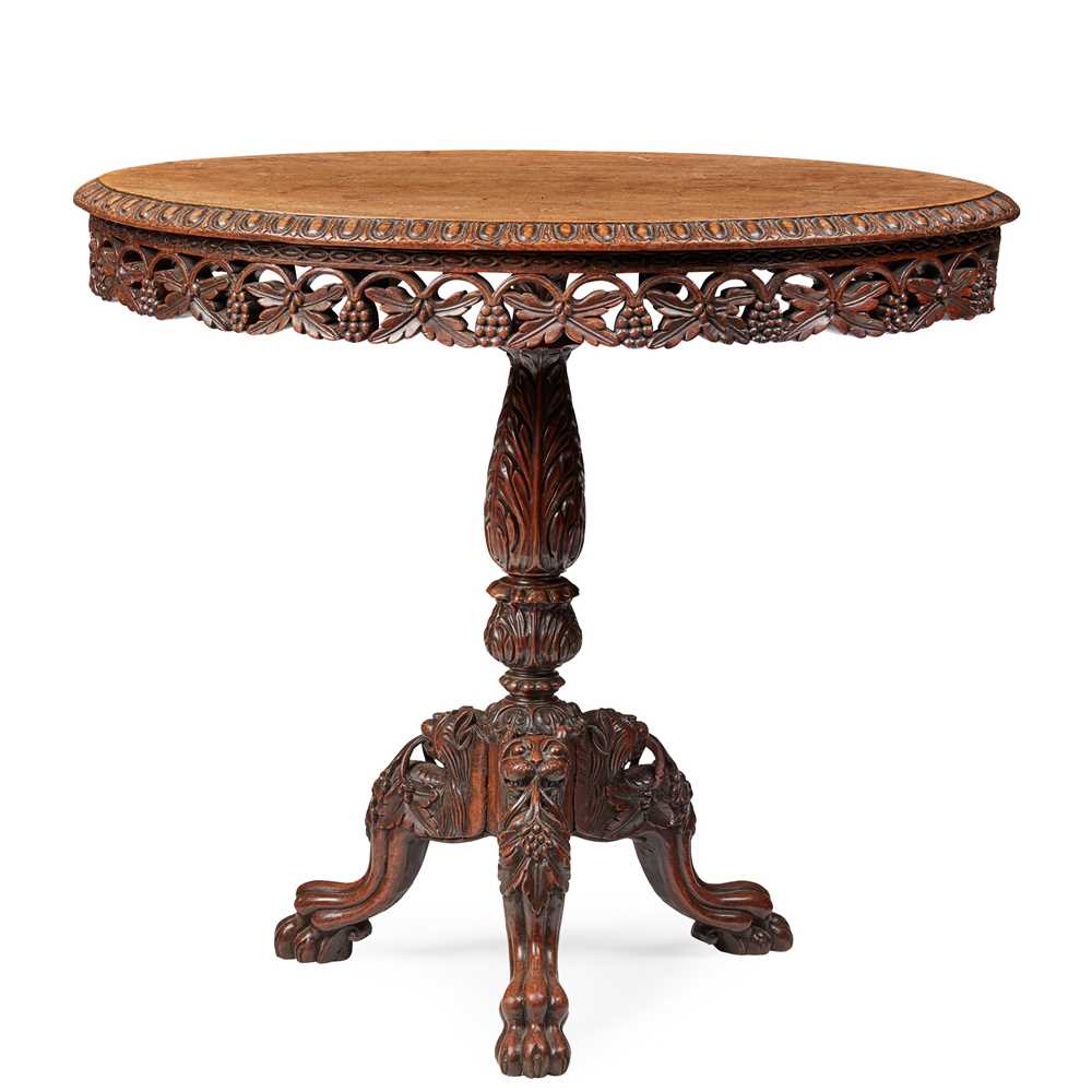 ANGLO INDIAN PADOUK TRIPOD TABLE 19TH 36e5dd