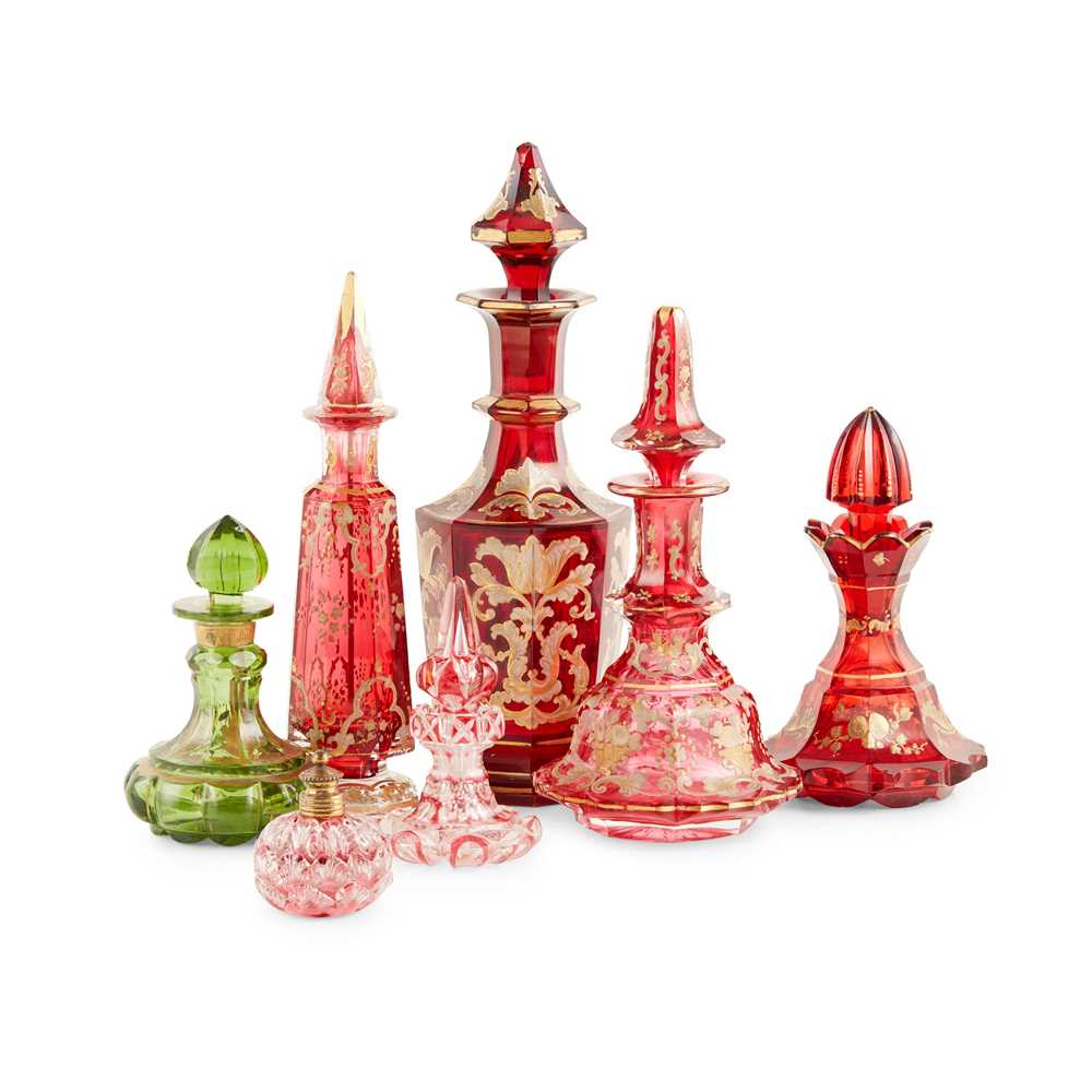 COLLECTION OF BOHEMIAN RUBY GLASS