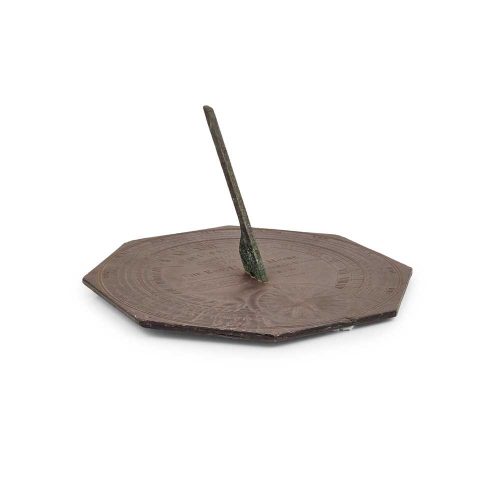 IRISH CARVED SLATE AND BRONZE SUNDIAL 19TH 36e609